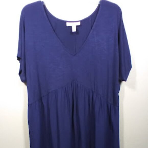 Jessica Simpson Navy Blue Maternity Short Sleeve Top Size Large - Picture 5 of 13
